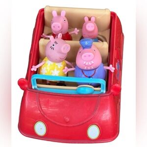 Disney Peppa Pig red family adventurous car with 4 figures